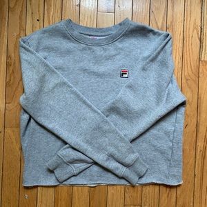 VINTAGE cropped gray FILA crewneck